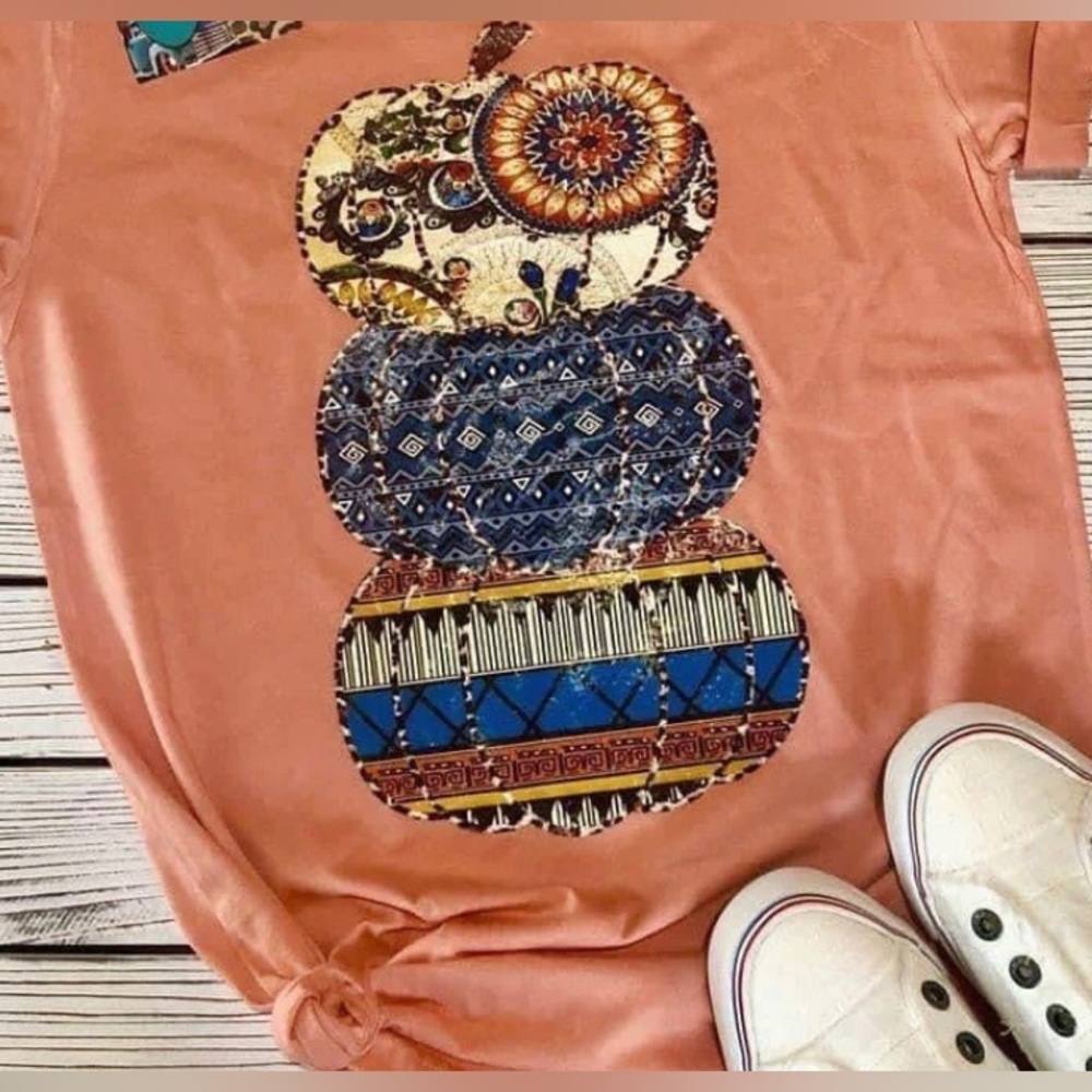 50%offw❤️ FALL PUMPKIN COZY SEASON THANKSGIVING TSHIRT 2X tribal 0601